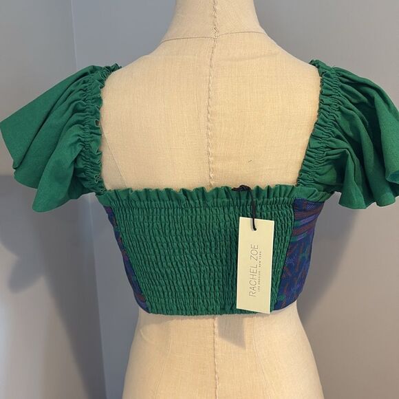 NWT Rachel Zoe Ruffle Shoulder Crop Top Size XS - Picture 5 of 11